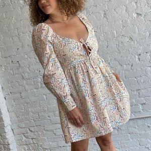 Lisa Says Gah! Lena Painted Ladies Tie Front Babydoll Dress